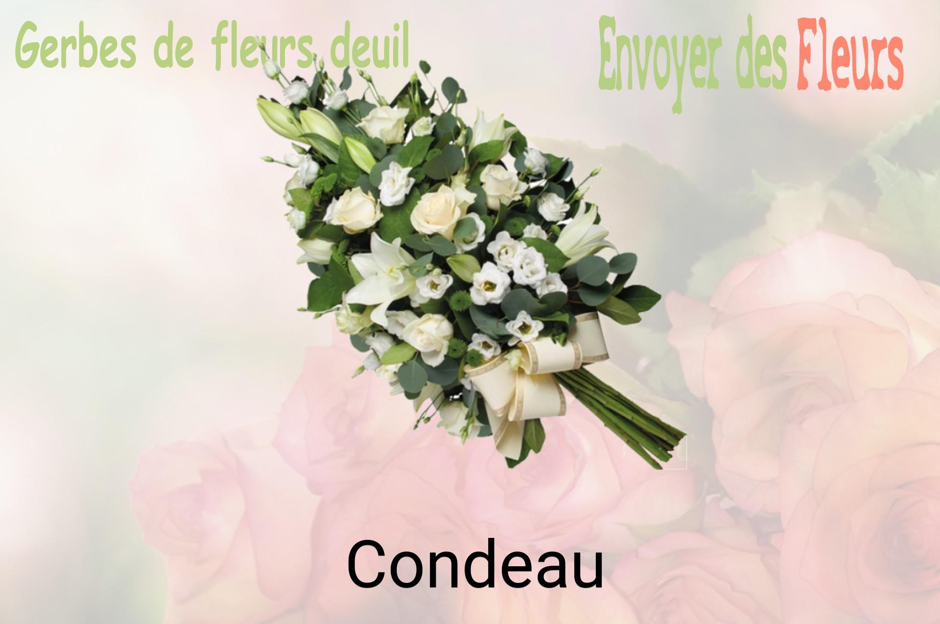 Gerbe de fleurs de deuil livrée à Condeau